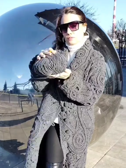 Handmade Irish Lace Crochet Knitted Sun Protection Coat