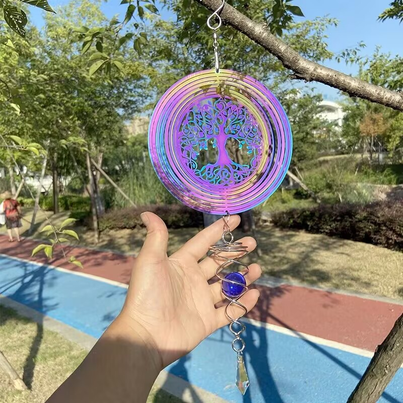 Colorful 3D Tree of Life Rotating Wind Chime 2