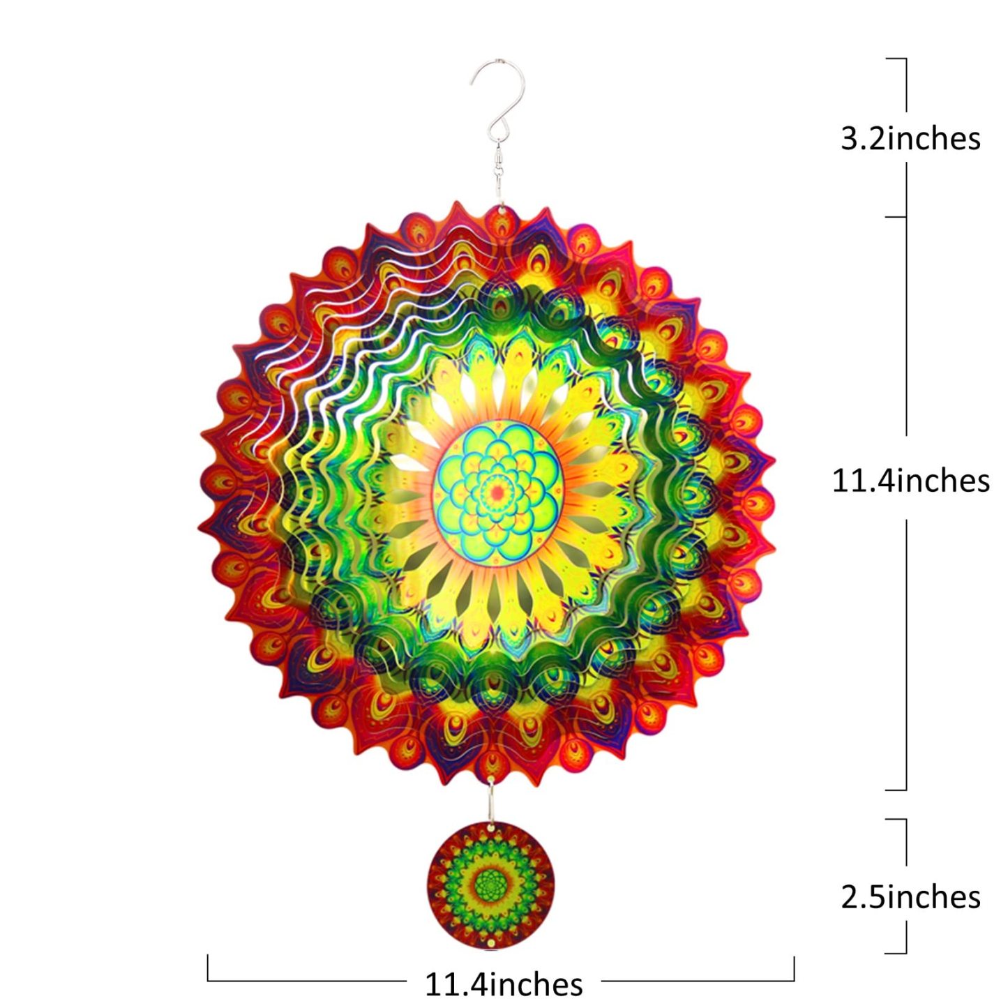 Colorful 3D rotating wind chimes