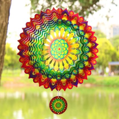 Colorful 3D rotating wind chimes