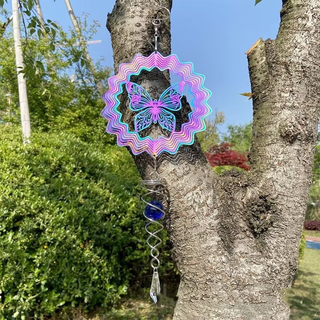 Colorful 3D Butterfly Rotating Wind Chime 2