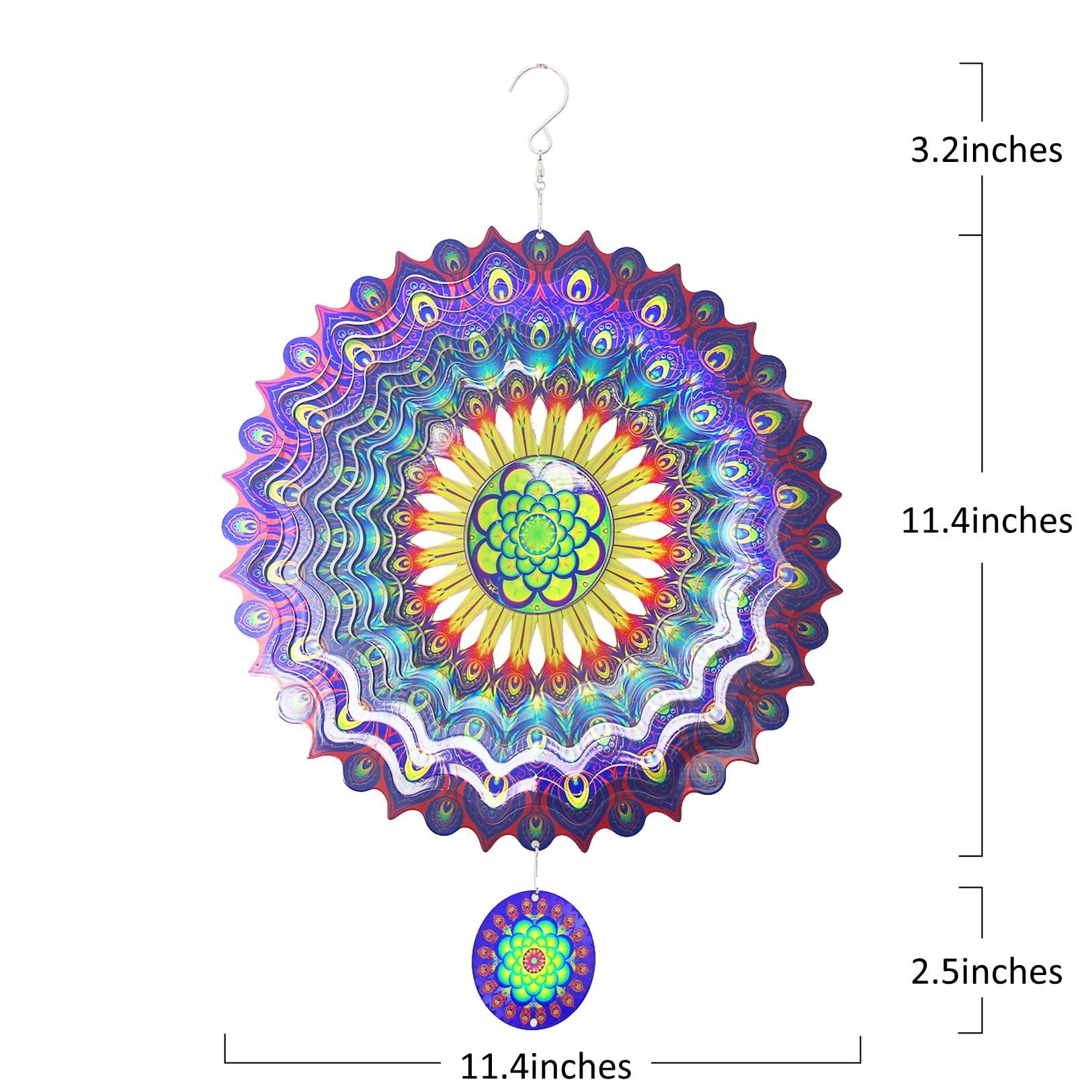 Peacock Feather 3D Rotating Wind Chime