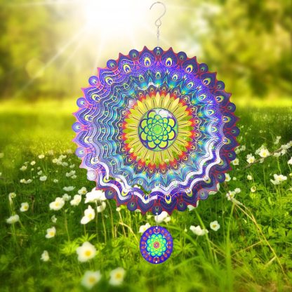 Peacock Feather 3D Rotating Wind Chime