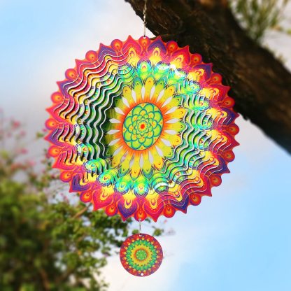Colorful 3D rotating wind chimes