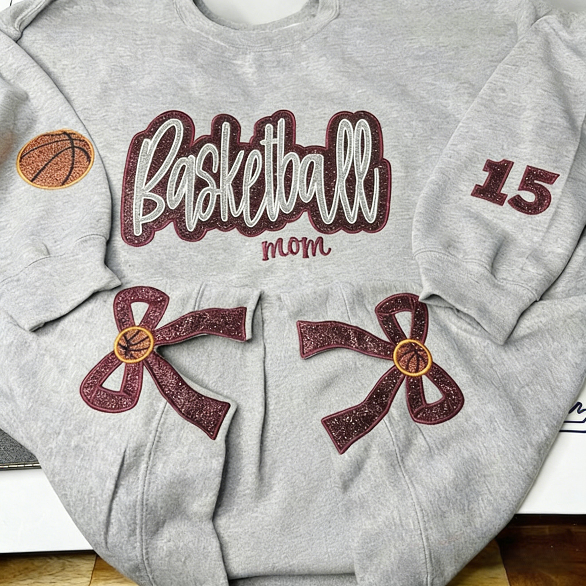 Proudstitch Sport Mom Side Bows Apparel Team Spirit Customizable Sweatshirt Hoodie