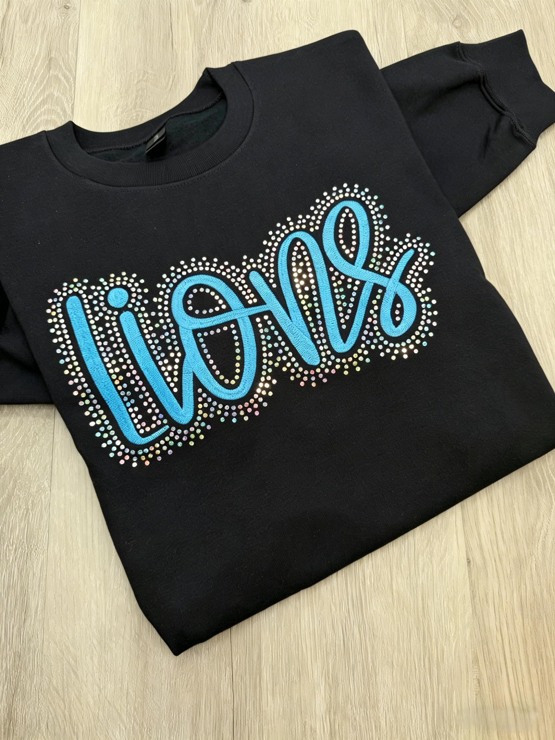 Custom Team Name Lions Embroidered & Bling Sweatshirt T-shirt Hoodie