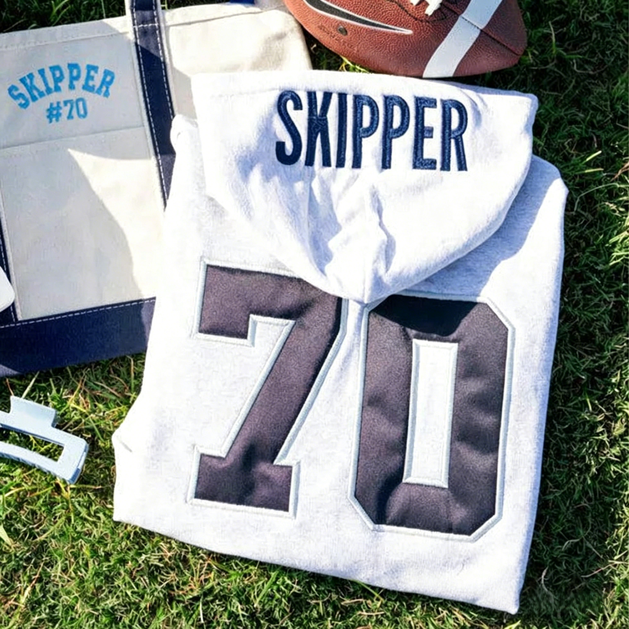 Personalized Embroidered Gameday Number Sports Team Football Mom Hoodie