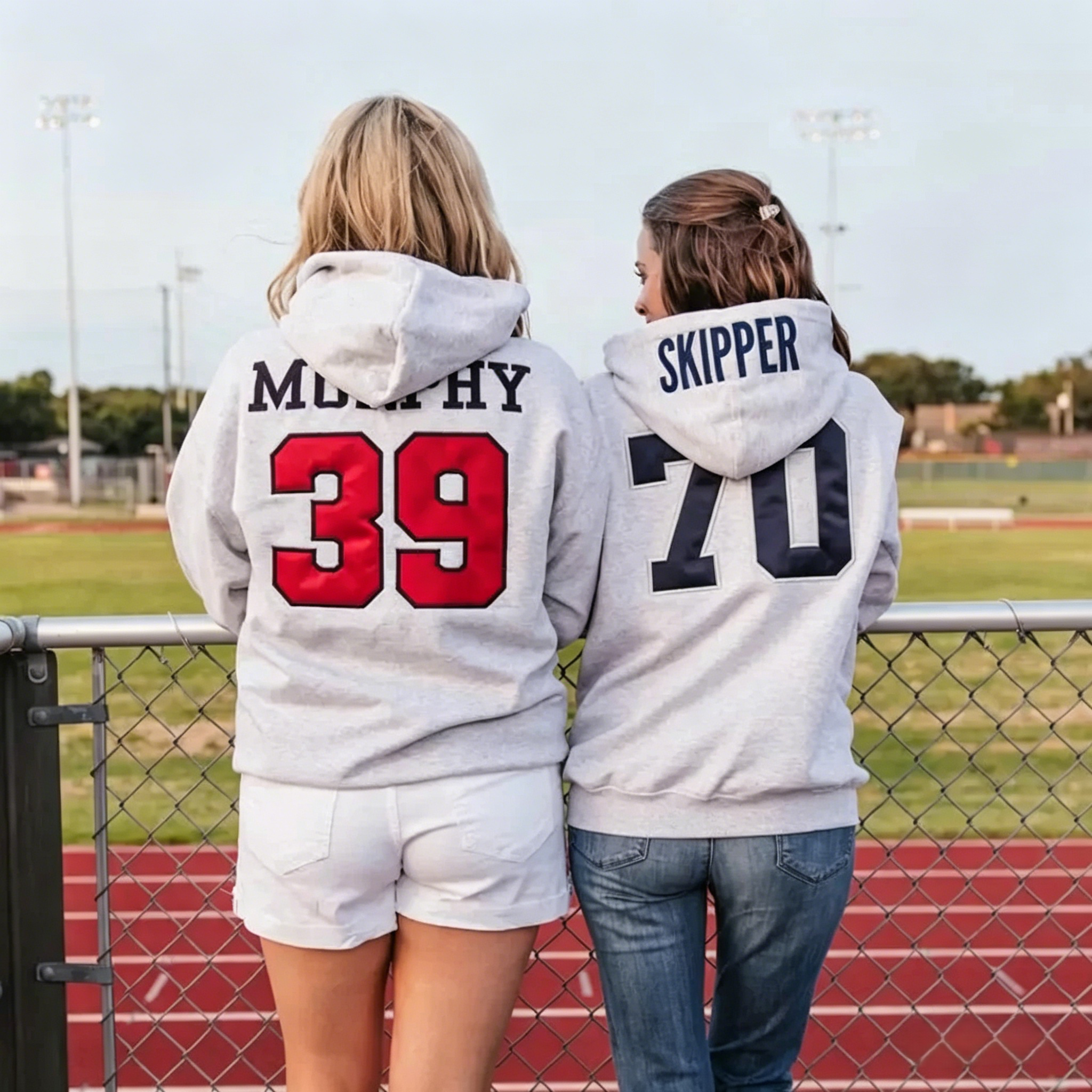 Personalized Embroidered Gameday Number Sports Team Football Mom Hoodie
