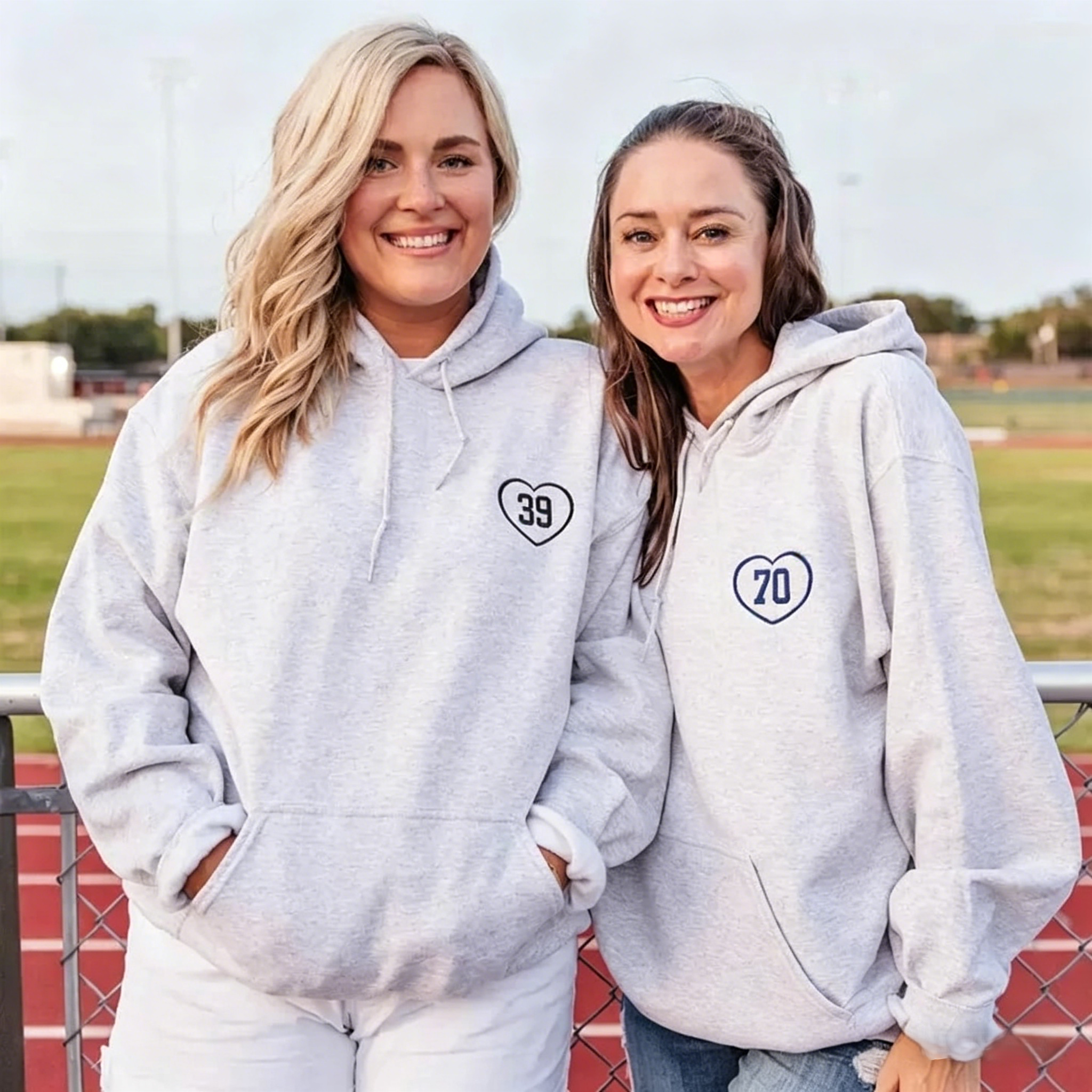 Personalized Embroidered Gameday Number Sports Team Football Mom Hoodie