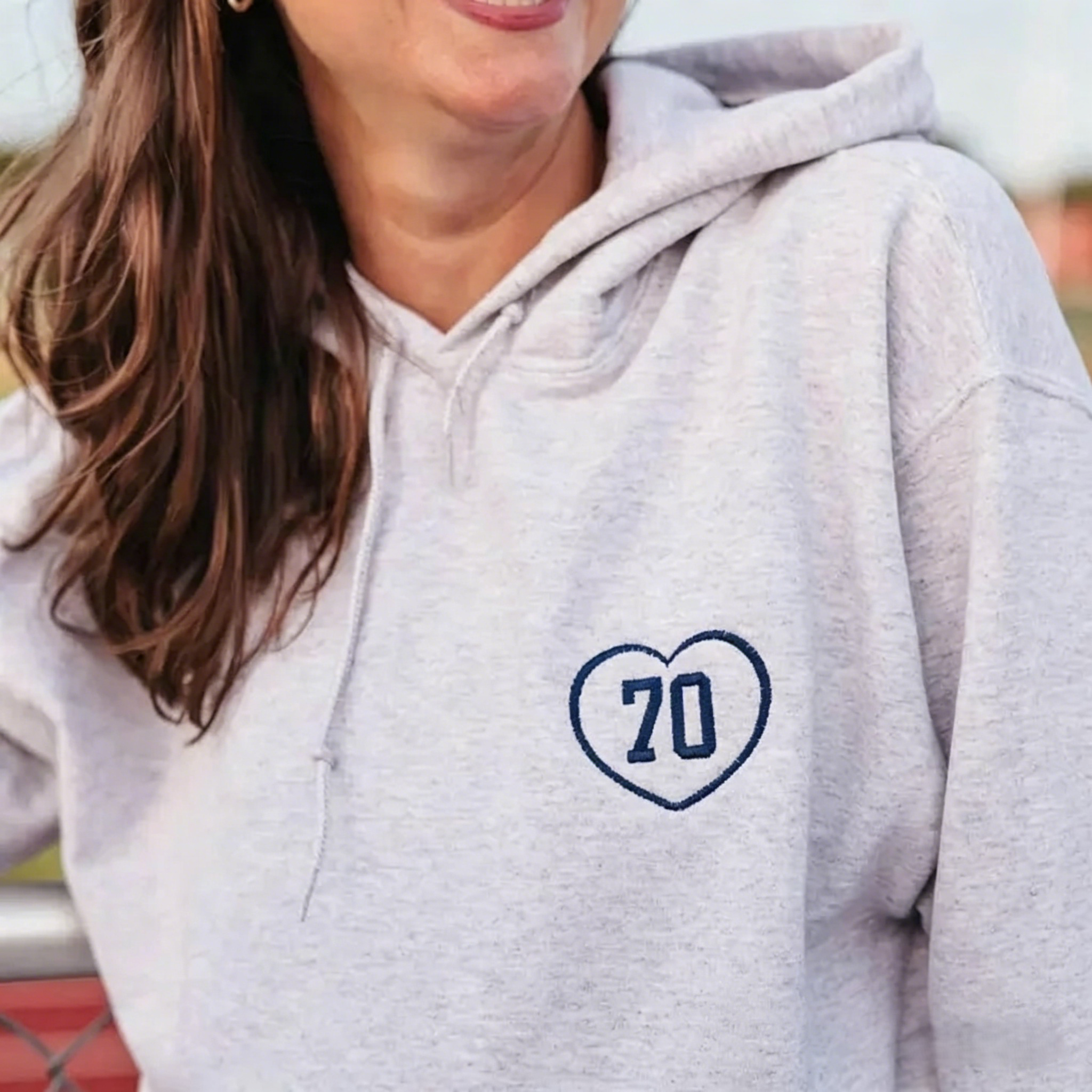 Personalized Embroidered Gameday Number Sports Team Football Mom Hoodie