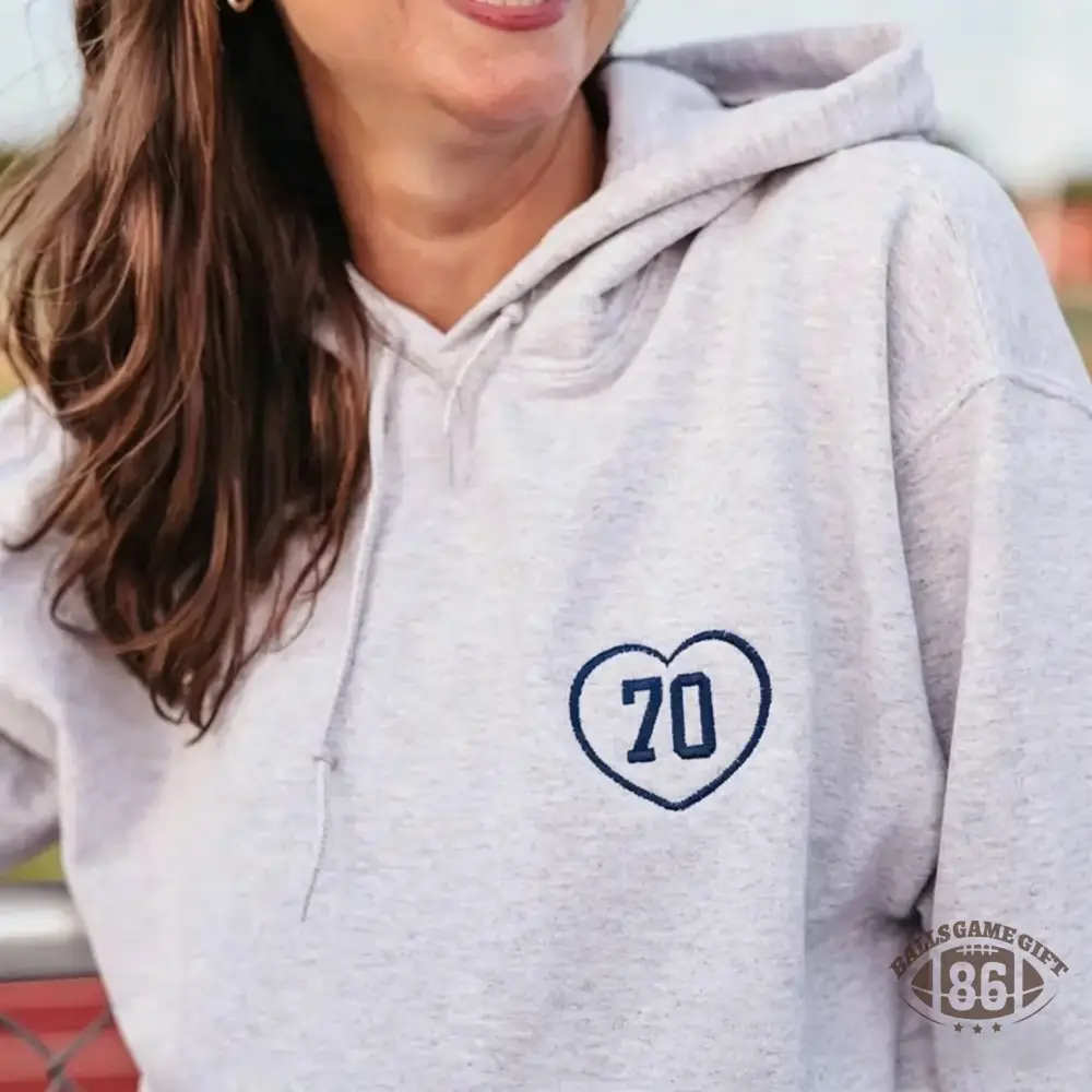 Personalized Embroidered Gameday Number Sports Team Football Mom Hoodie