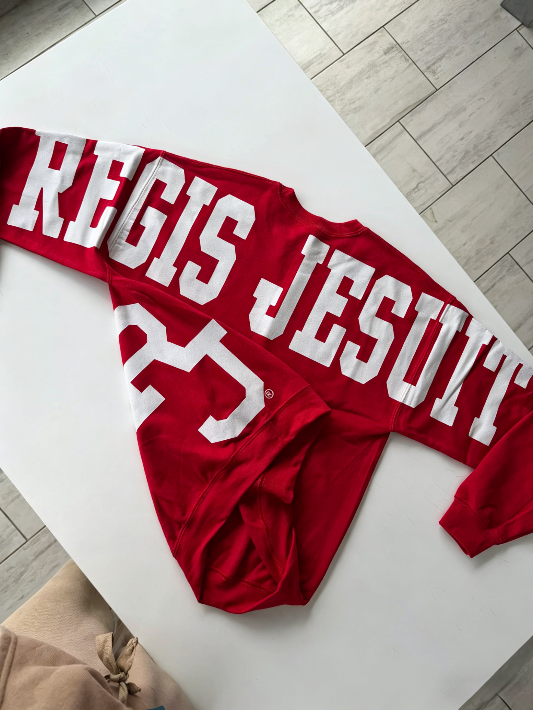 Retro Varsity Crewneck Sweatshirt, Vintage School Spirit Pullover, Oversized Casual Top