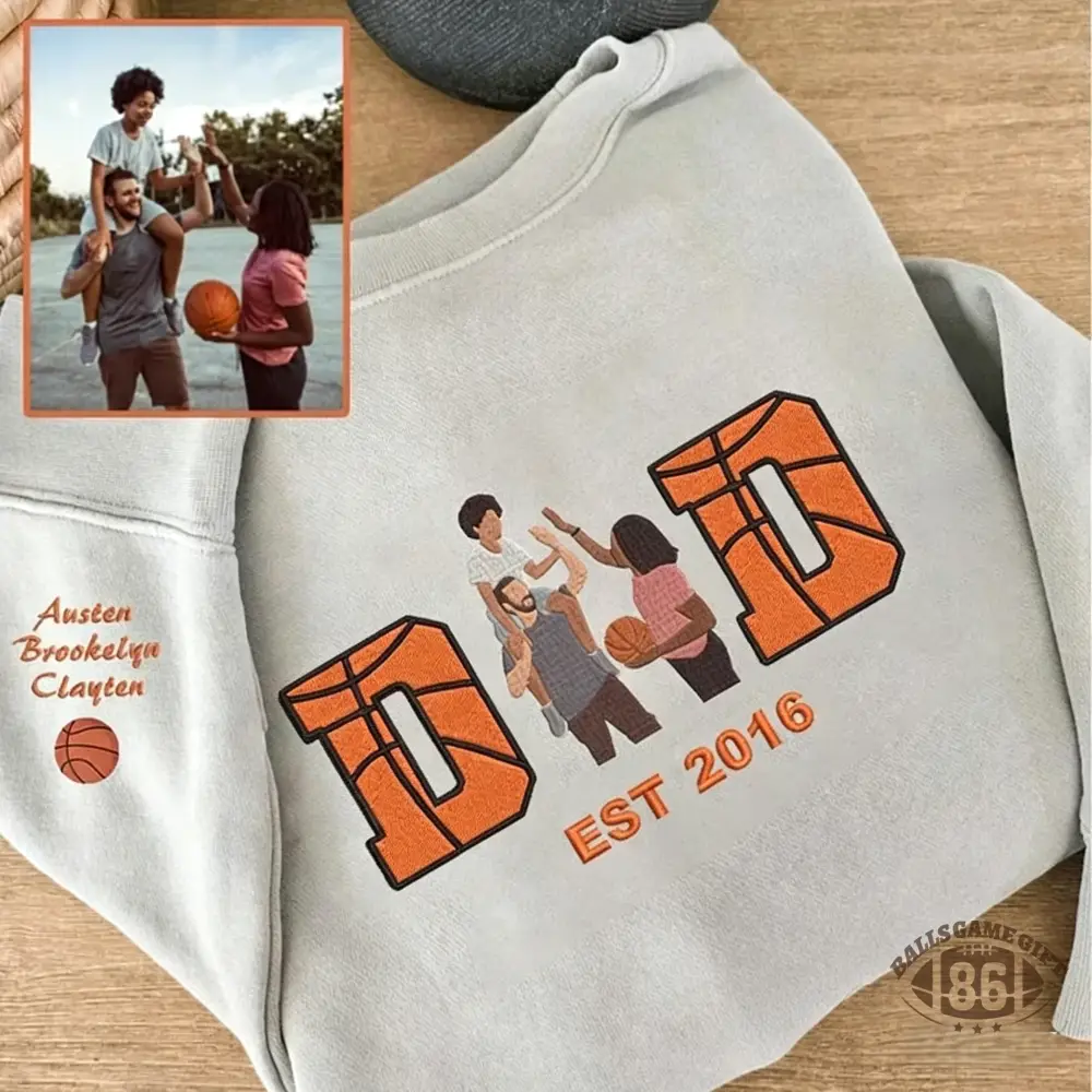  Embroidered Basketball Mom or Dad with Personalized Photo Basketball Mom Dad Sweatshirt