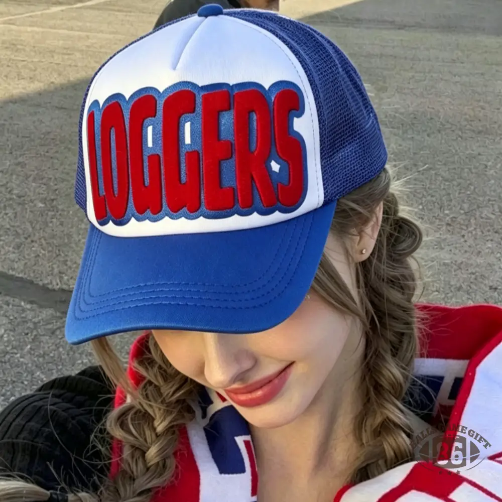 Vintage LOGGERS Trucker Hat Y2K Style Sports Team Snapback Mesh Baseball Cap