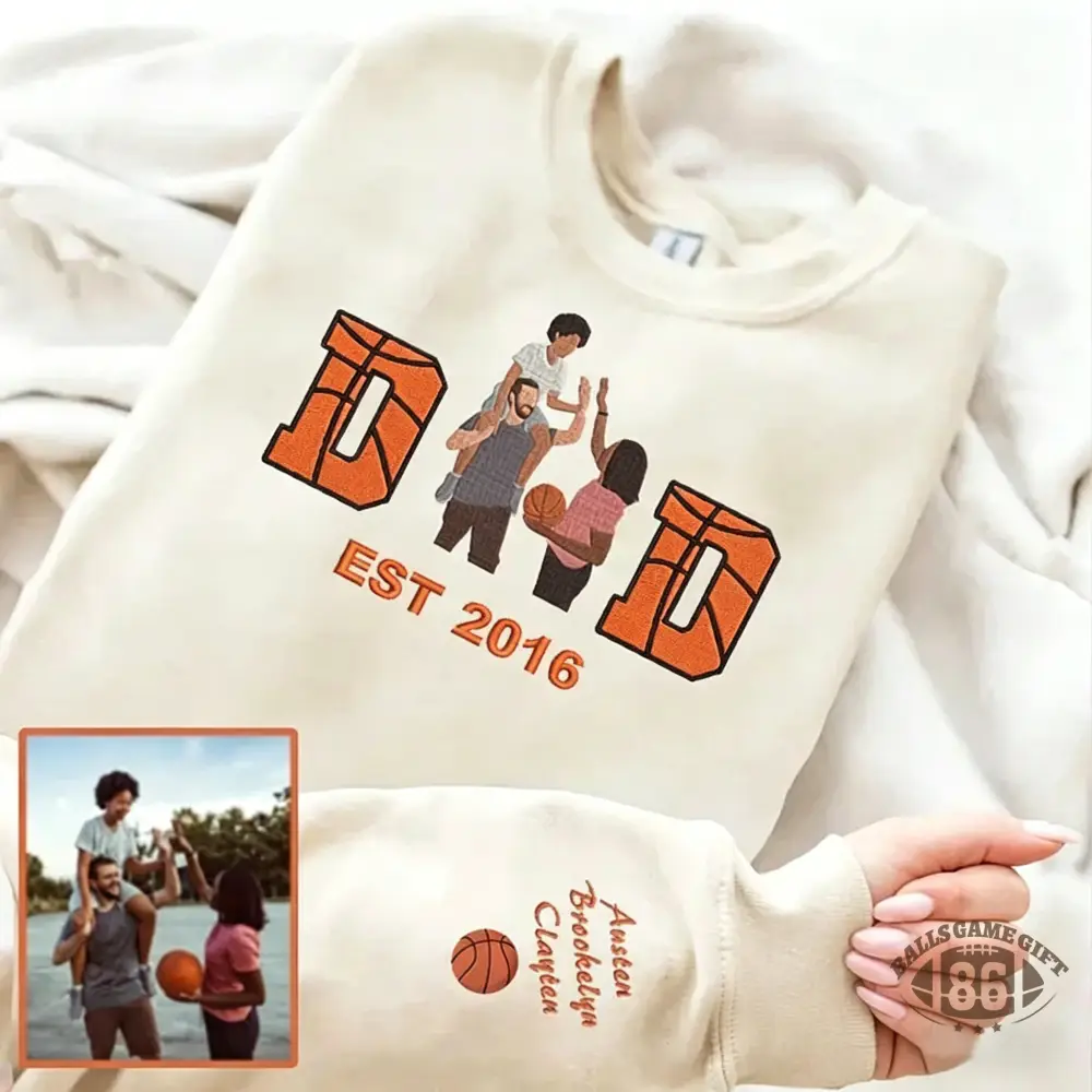  Embroidered Basketball Mom or Dad with Personalized Photo Basketball Mom Dad Sweatshirt