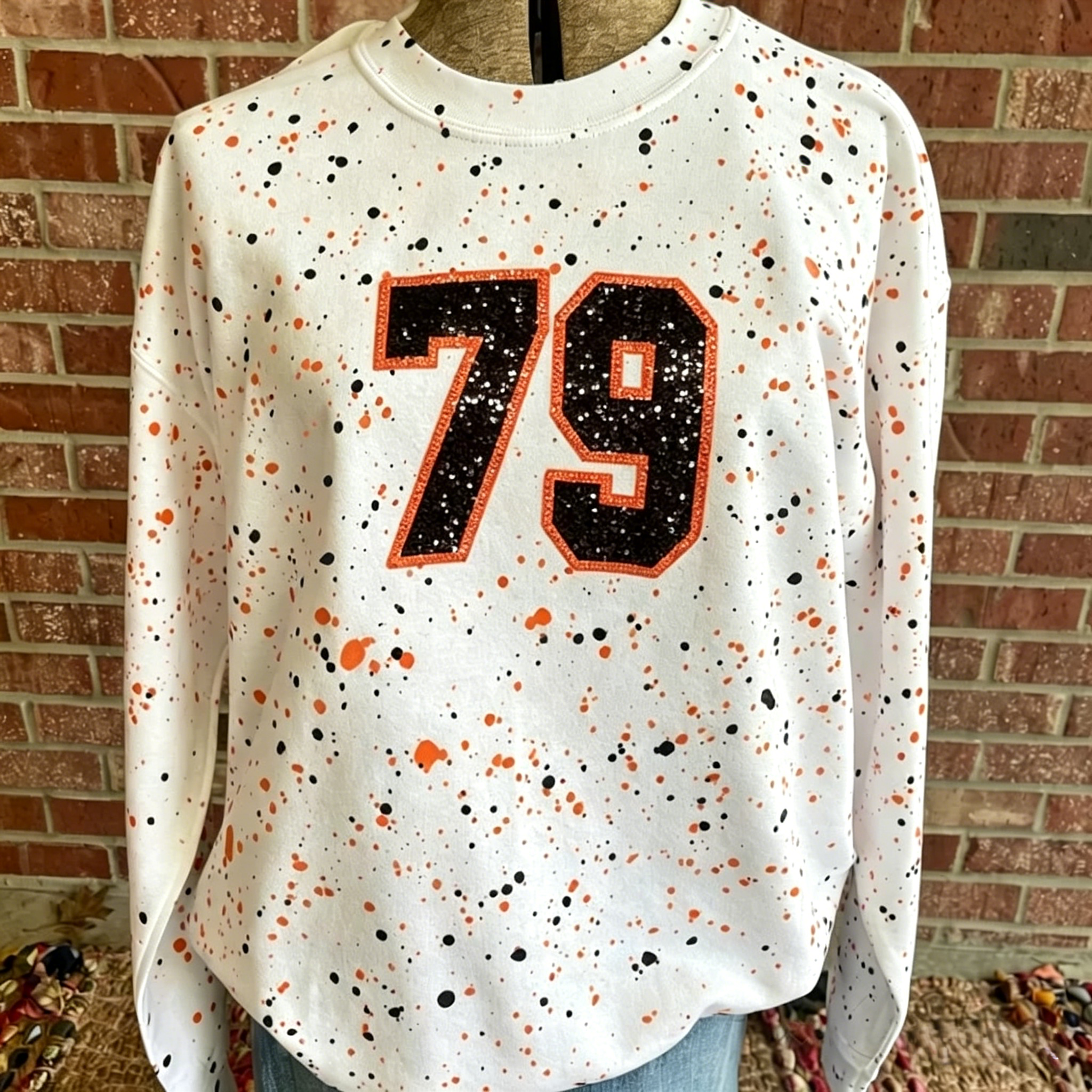 Custom Sequin Embroidered Shirt – Personalized Number or Letter Sparkle Tee & Sweatshirt