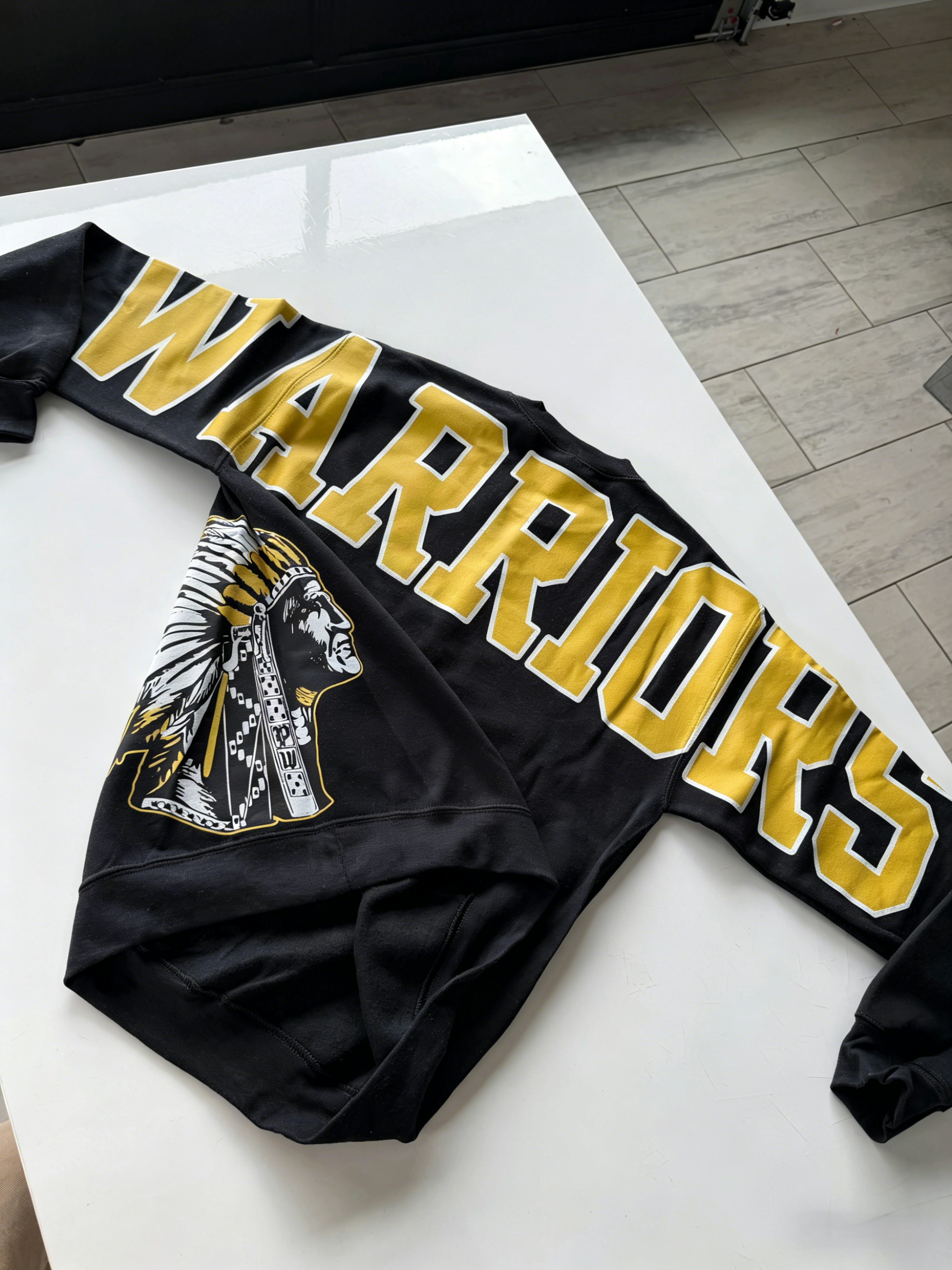 Retro Varsity Crewneck Sweatshirt, Vintage School Spirit Pullover, Oversized Casual Top