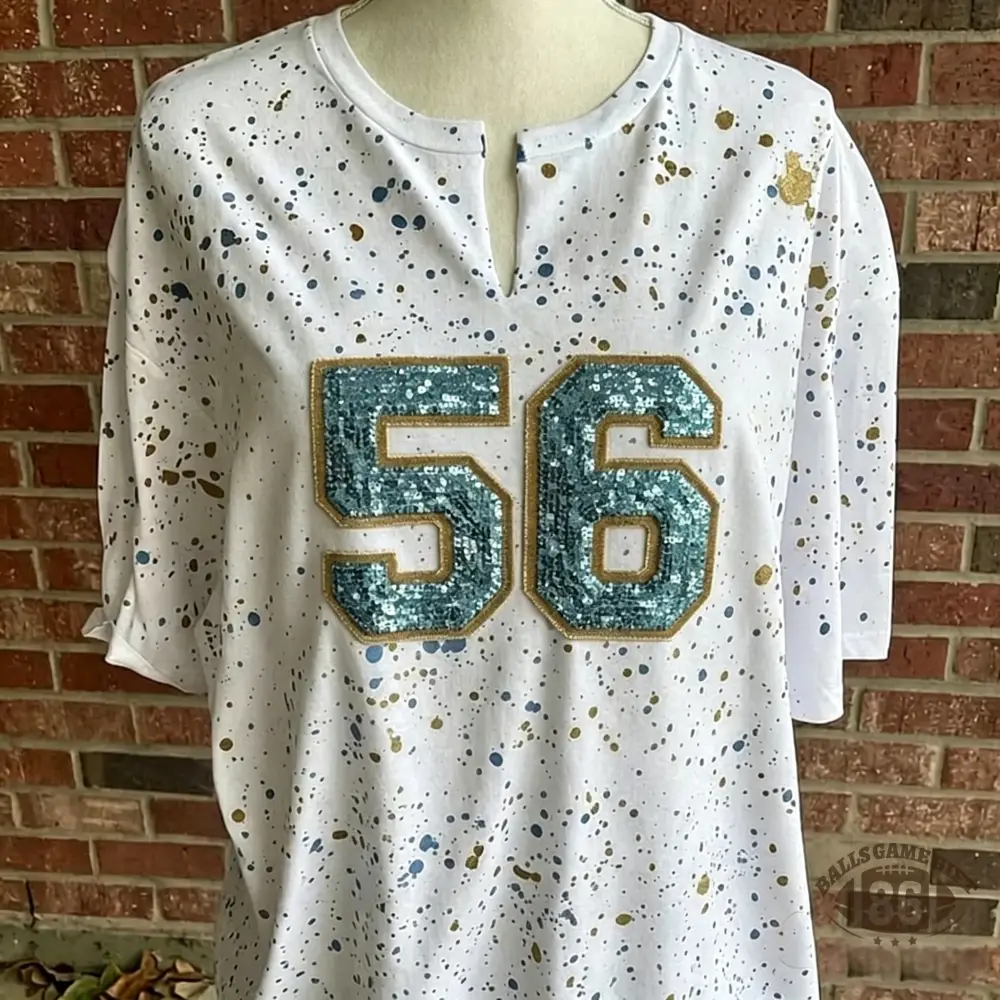 Custom Sequin Embroidered Shirt – Personalized Number or Letter Sparkle Tee & Sweatshirt