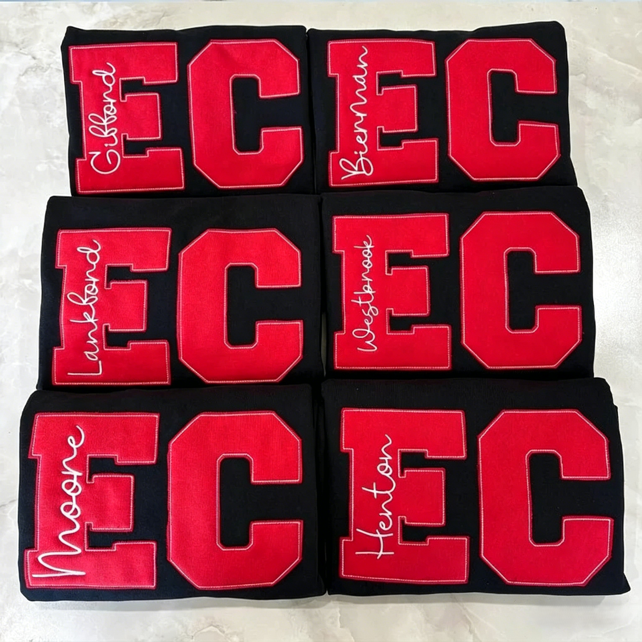 Sports Number Embroidered Crewneck Team or Player Name Sweatshirt