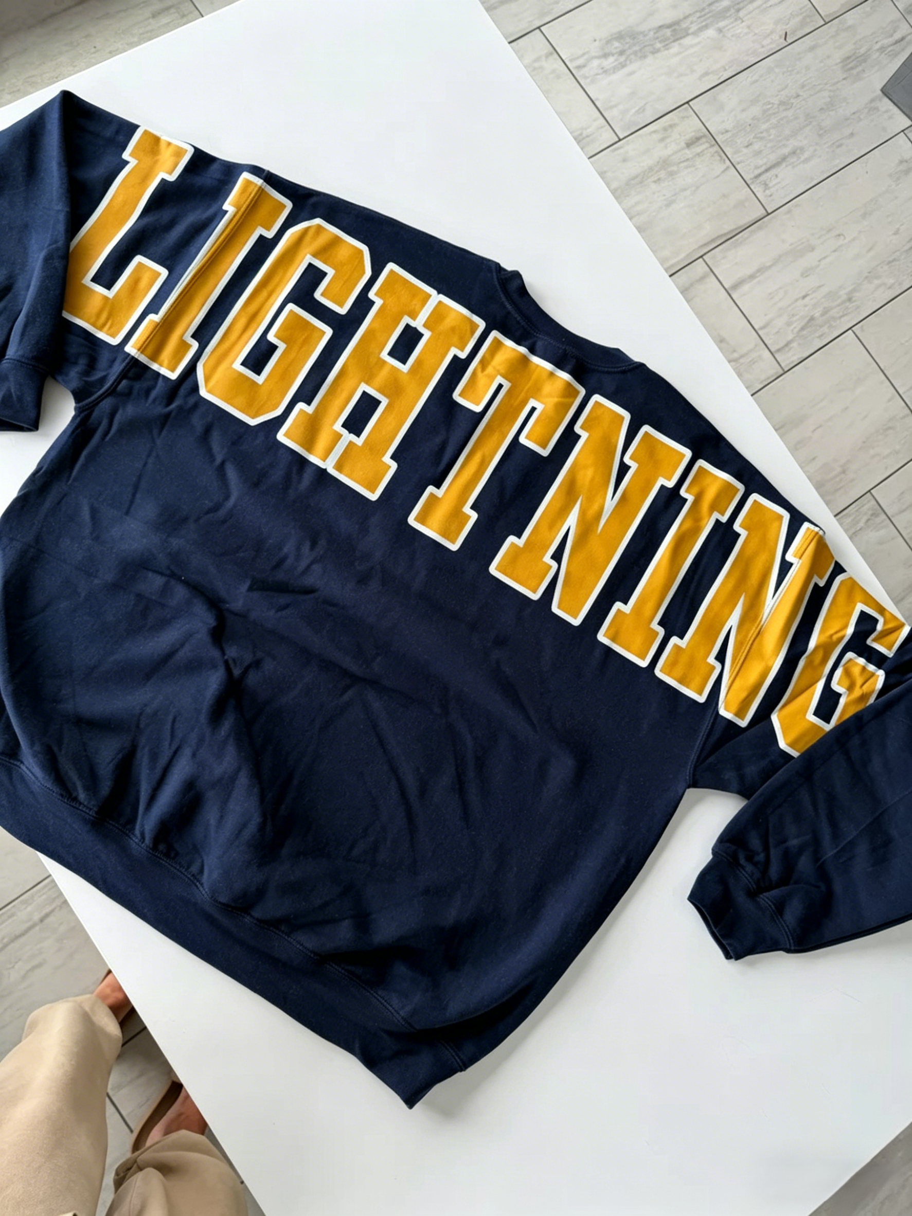 Retro Varsity Crewneck Sweatshirt, Vintage School Spirit Pullover, Oversized Casual Top