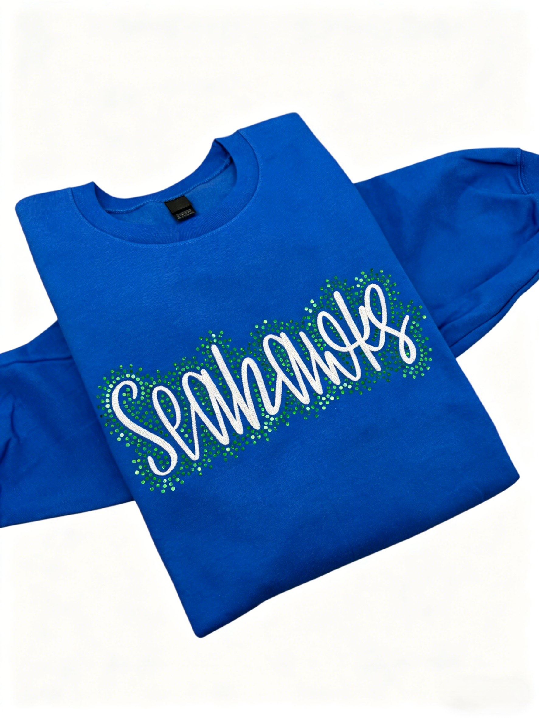Custom Seahawks Embroidered & Bling Sweatshirt T-shirt Hoodie For Mom Dad