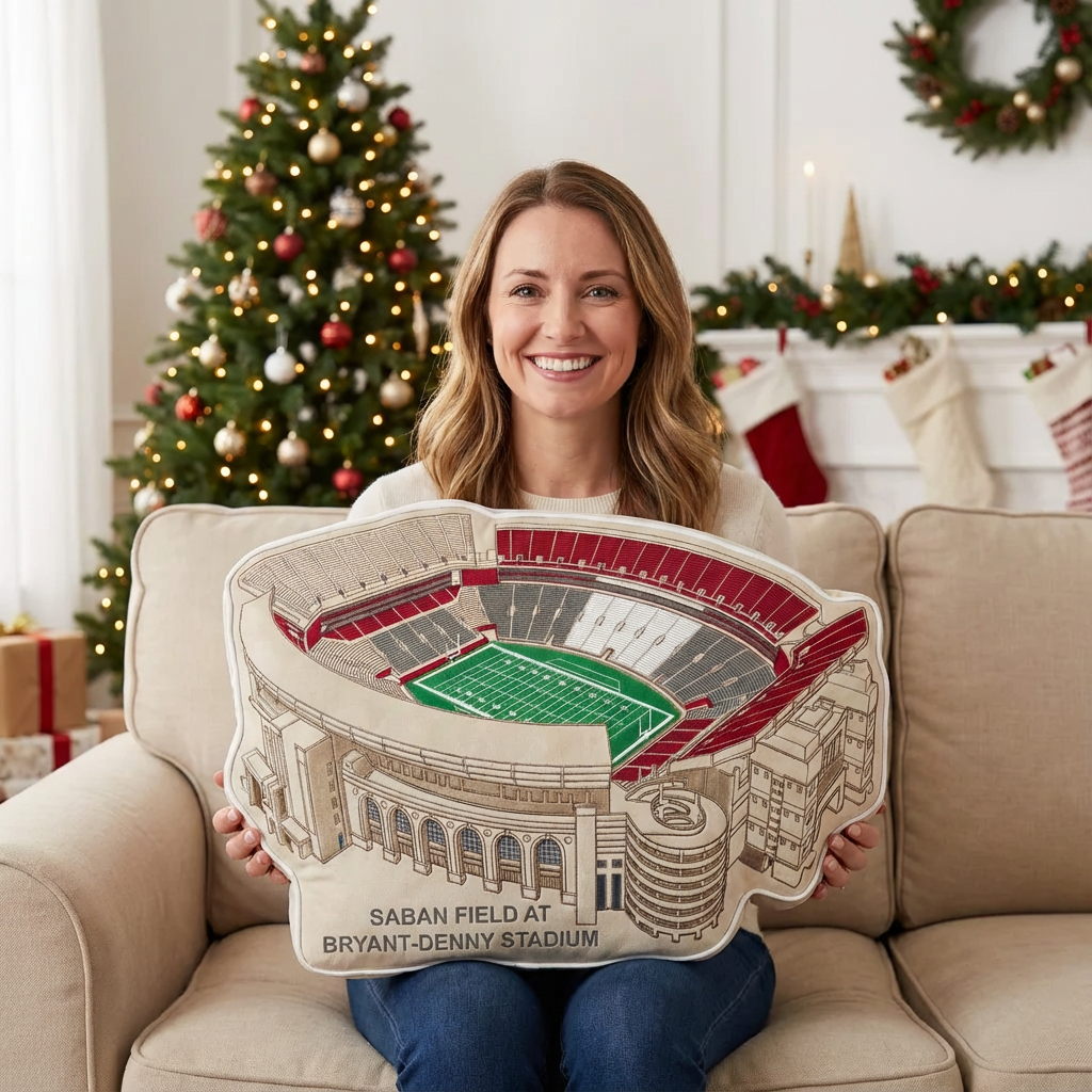 Saban Field At Bryant Denny Stadium Plush Pillow