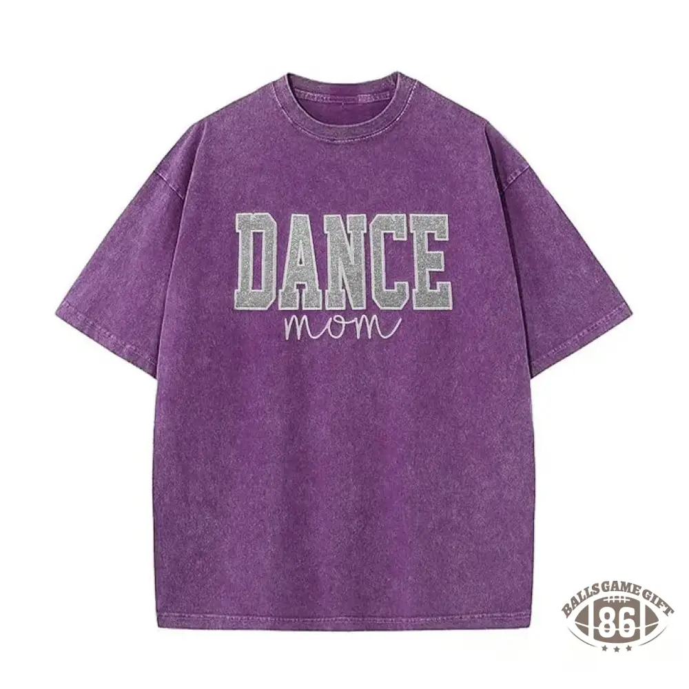Personalized Embroidered Dance Mom Washed T-Shirt with Kids Name on Sleeve