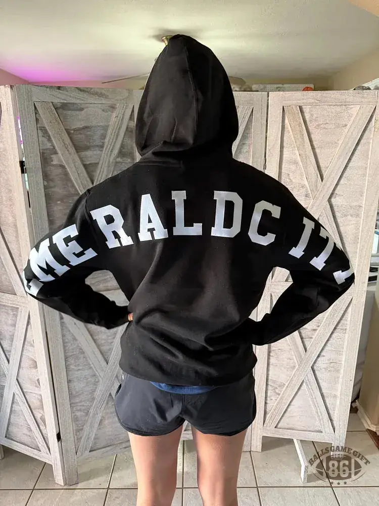 Custom Oversized Lettering Varsity Collegiate Hooded Sweatshirt