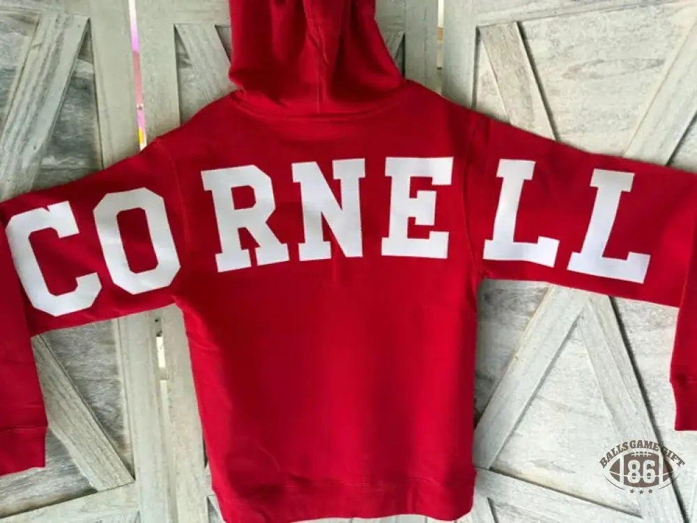 Custom Oversized Lettering Varsity Collegiate Hooded Sweatshirt