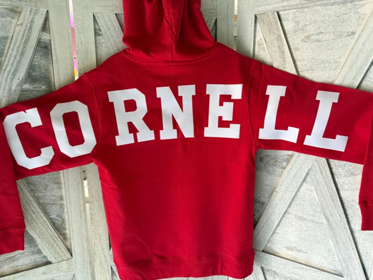 Custom Oversized Lettering Varsity Collegiate Hooded Sweatshirt