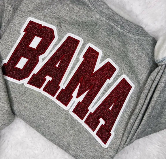 Custom Team Glitter Embroidered Sweatshirt Hoodie T-shirt