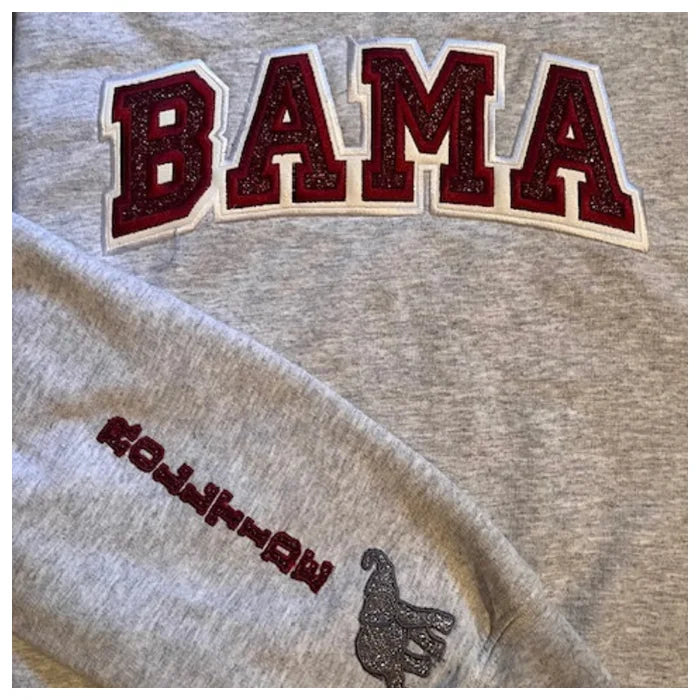 Custom Team Glitter Embroidered Sweatshirt Hoodie T-shirt