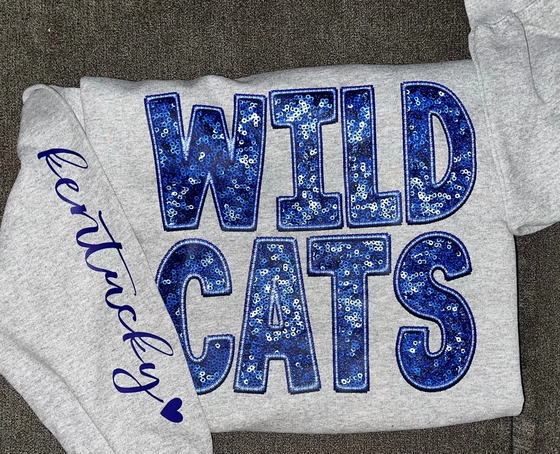 Retro College Style Sequin Embroidery Sweatshirt  Streetwear for Sports Fans