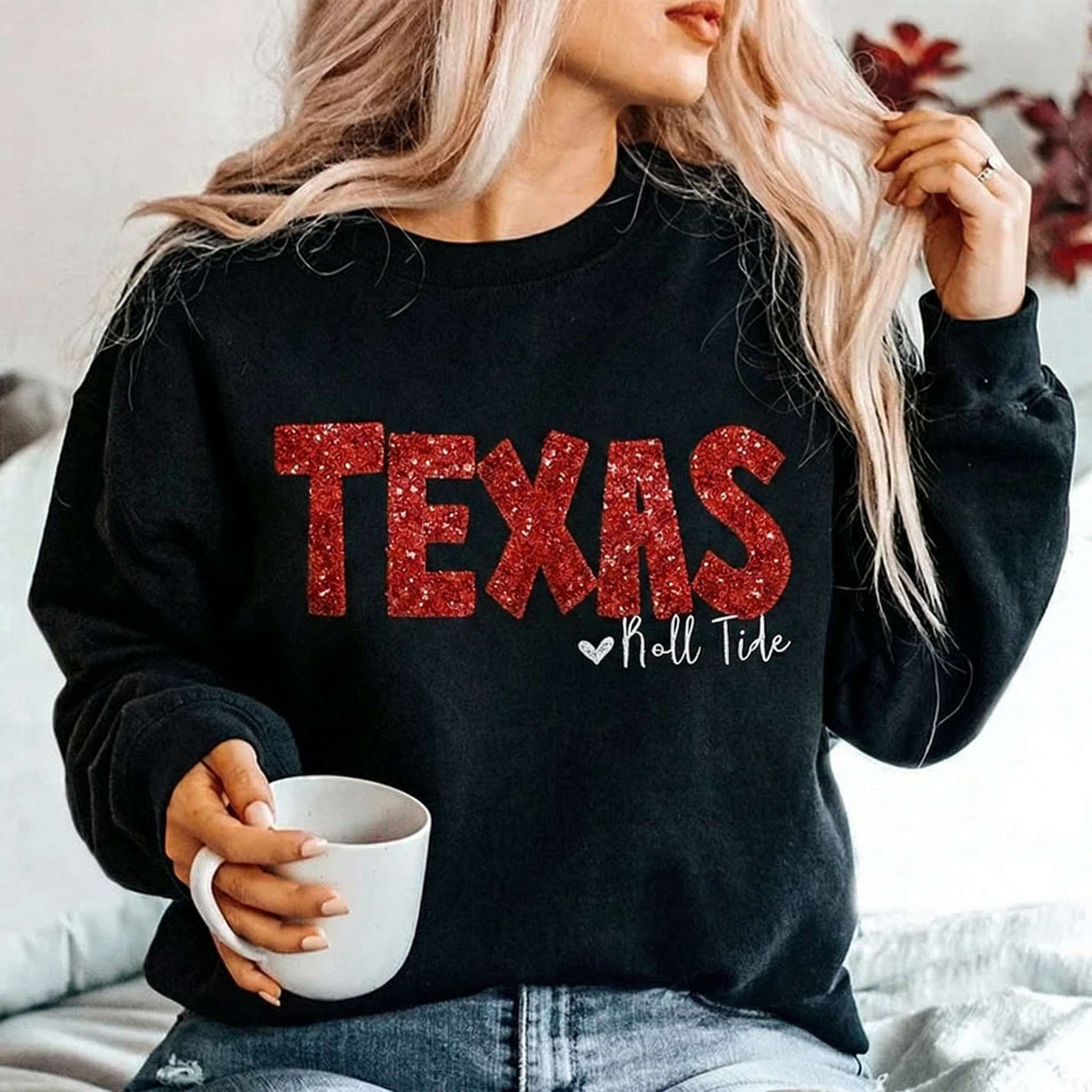 Custom Personalized Sequin Applique Gameday Team Name Mascot Sweatshirt