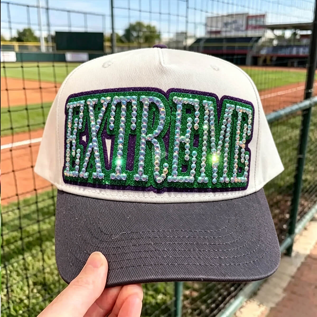 Custom Sports Mom Rhinestone Hat – Personalized Game Day Cap✨