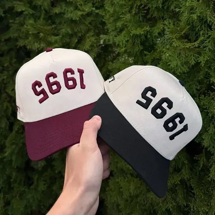 Custom Upside Down Hat 3D Puff Embroidered Two Tone Baseball Cap