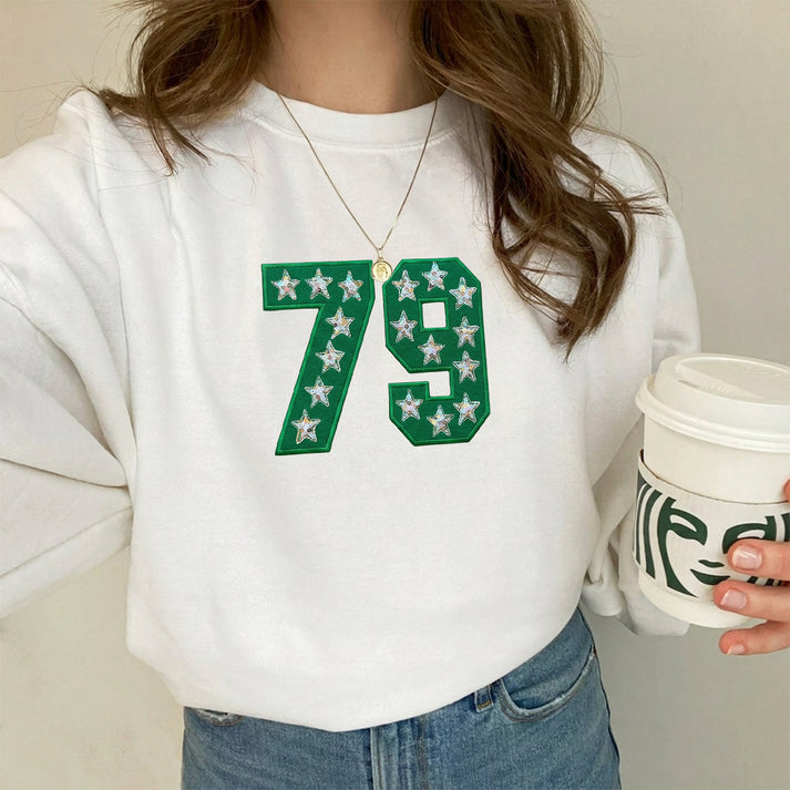 Custom Sequin Team Number & Letters Sweatshirt – Personalized Numbers Sweatshirt