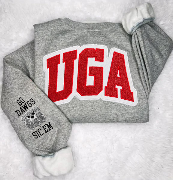 Custom Team Glitter Embroidered Sweatshirt Hoodie T-shirt