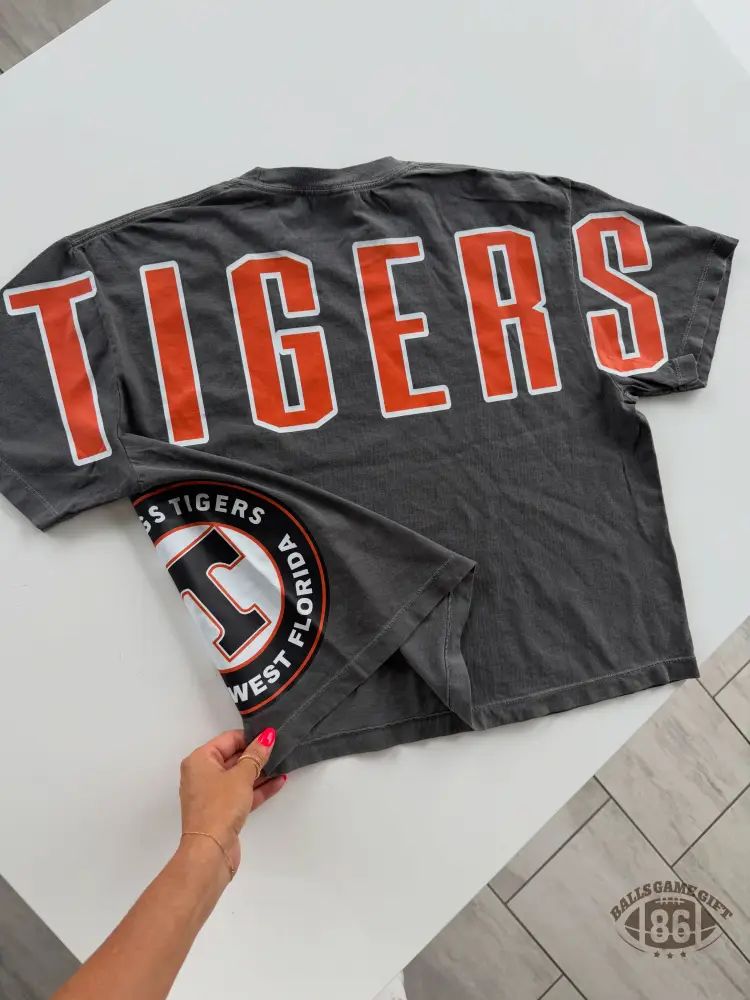 Custom Varsity Letter Side Seam Tee | Oversized Collegiate Game Day T-Shirt