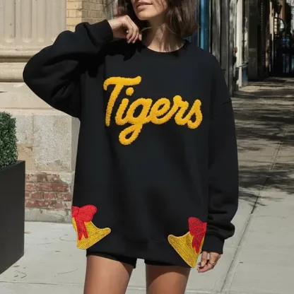 Custom Chenille Team Sweatshirt with Bow – Cozy Style & Fan Spirit 