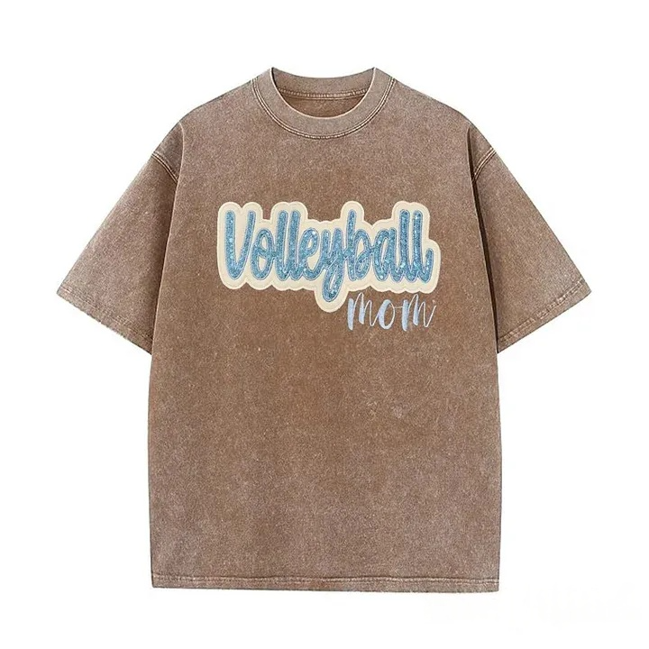 Sequin Volleyball Game Day Distressed T-Shirt with Side Bow Detail