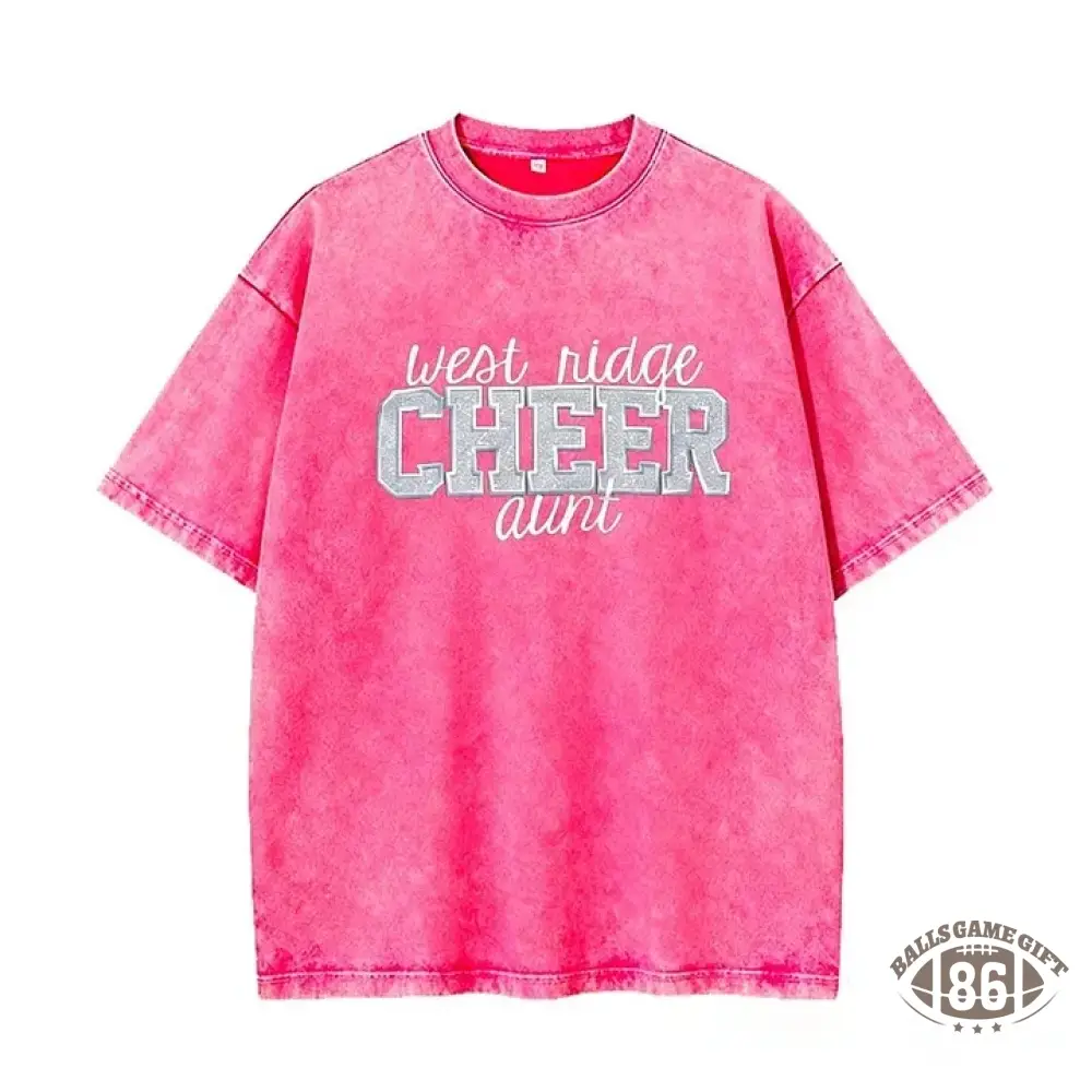 Personalized Custom Glitter Embroidered Cheer Mom Washed T-Shirt