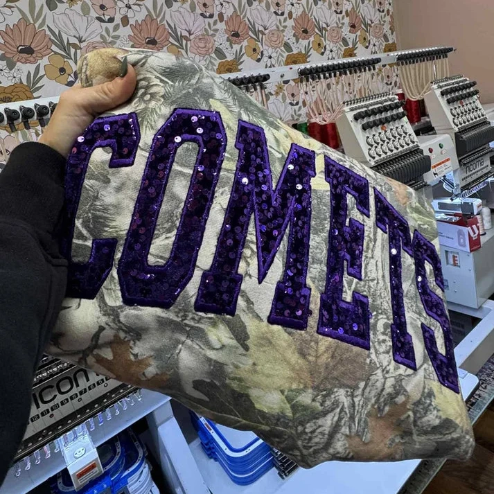 Personalized Vintage Wash Style Sequin Glitter Letters Name or Team Sweatshirt ,T-shirt