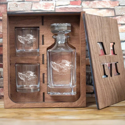 Memorial Stadium (Lincoln) - Nebraska Cornhuskers Whiskey Set 