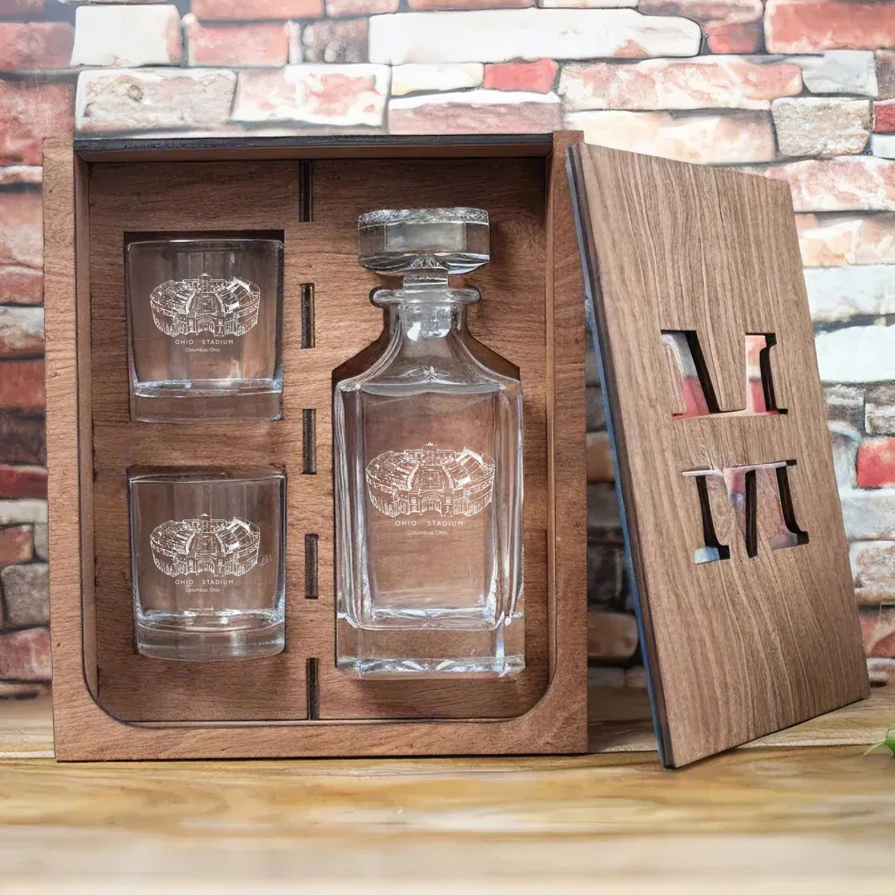 Ohio Stadium - Ohio State Buckeyes Whiskey Set 