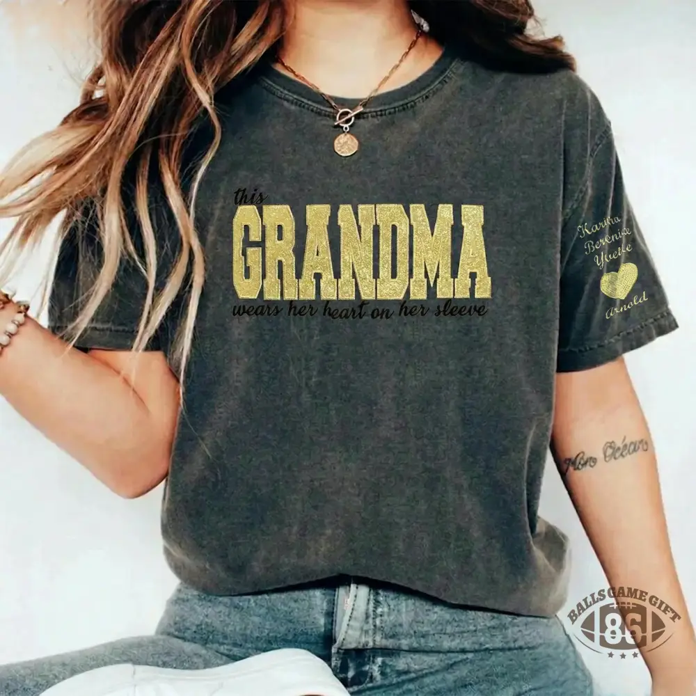 Custom Mama Glitter Embroidered Washed Sweatshirt with Kids' Names  Mother's Day Gift