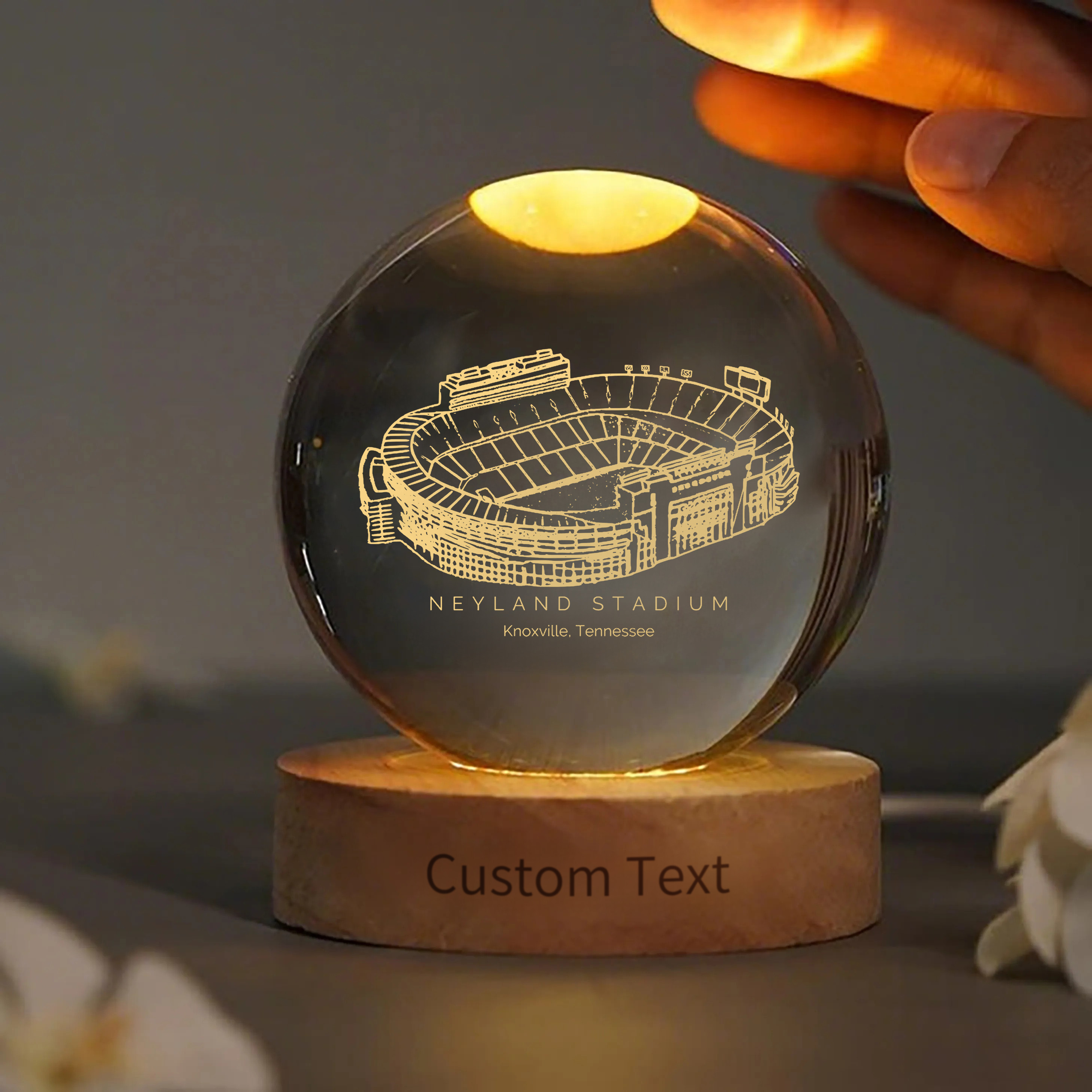 Neyland Stadium 3D Spherical Crystal Ball Lamp