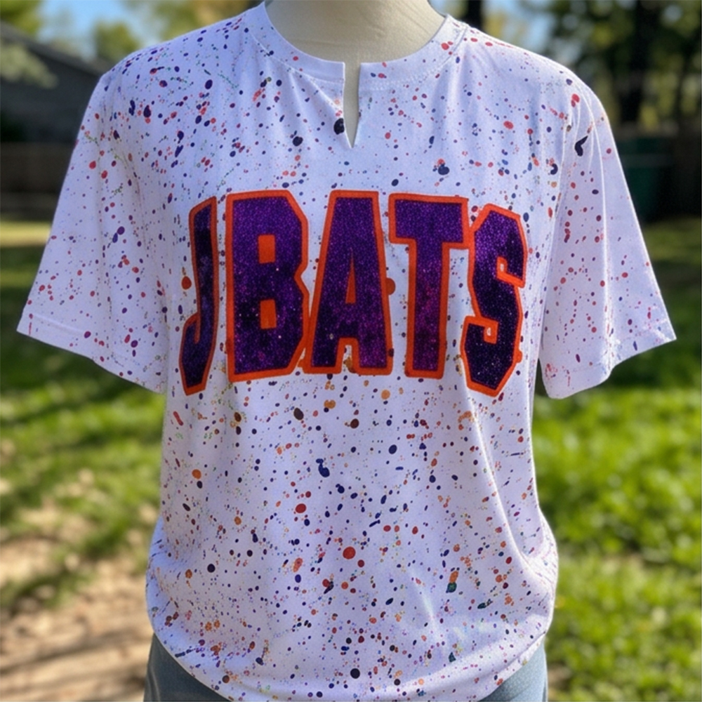 Custom Handmade Dot Mascot shirt Custom Sequin Embroidery Team Name Sweatshirt