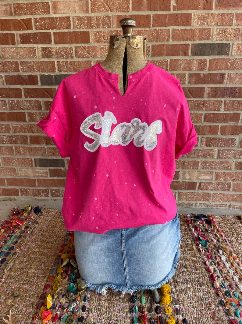✨ Personalized Glitter Mascot Notch Neck Tee – Custom School Spirit Shirt