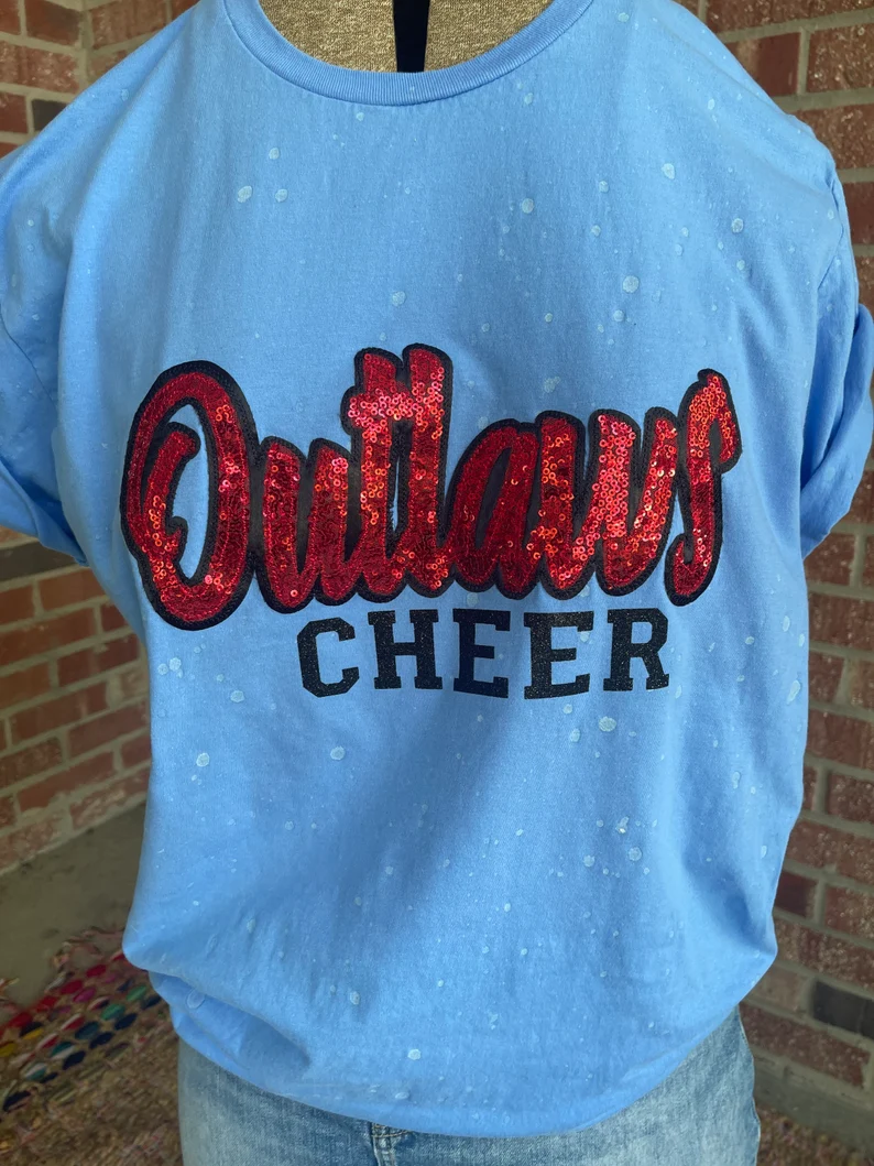 Personalized School Spirit Glitter Tee – Custom Mascot Game Day Shirt